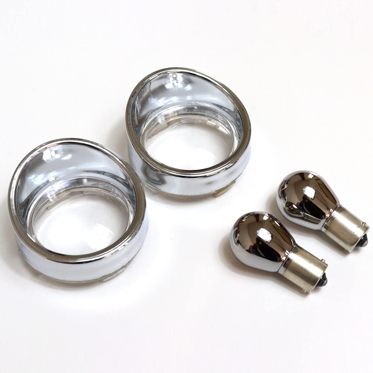 ハーレー ウインカーレンズ 交換用 つば付きレンズ ブラック S25